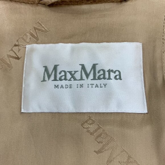 Maxmara Camel Double-Breasted Belted Coat Size 40 Medium Made In Italy 95% Camel - Picture 2 of 8